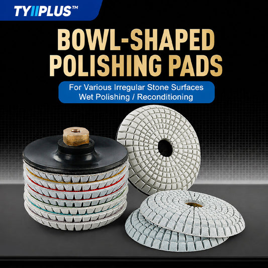 TYIIPLUS™ Bowl-Shaped Diamond Polishing Pads | Single Pad & 7PCS Set for Granite, Marble, Quartz & Stone Wet Polishing