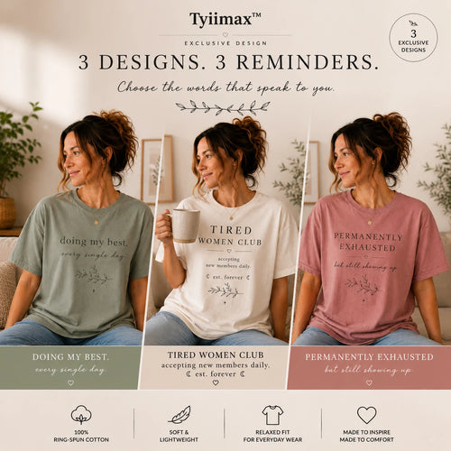 Tyiimax™ Inspirational Women's Graphic T-Shirt | Soft Vintage Relaxed Fit Cotton Tee