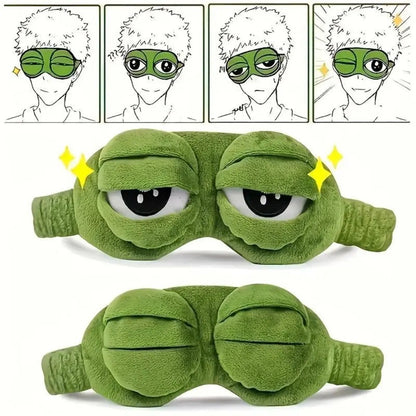 3D Cute Frog Sleep Eye Mask | Soft Plush & Cotton for Travel & Stress Relief