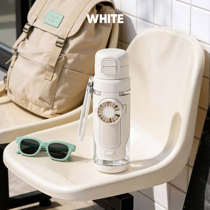 Portable 2-in-1 Water Bottle with Mini Fan – Stay Cool & Hydrated Anywhere