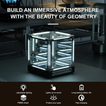 Infinite Abyss Cube – 4D RGB Mirror Lamp, Wireless & Touch Control