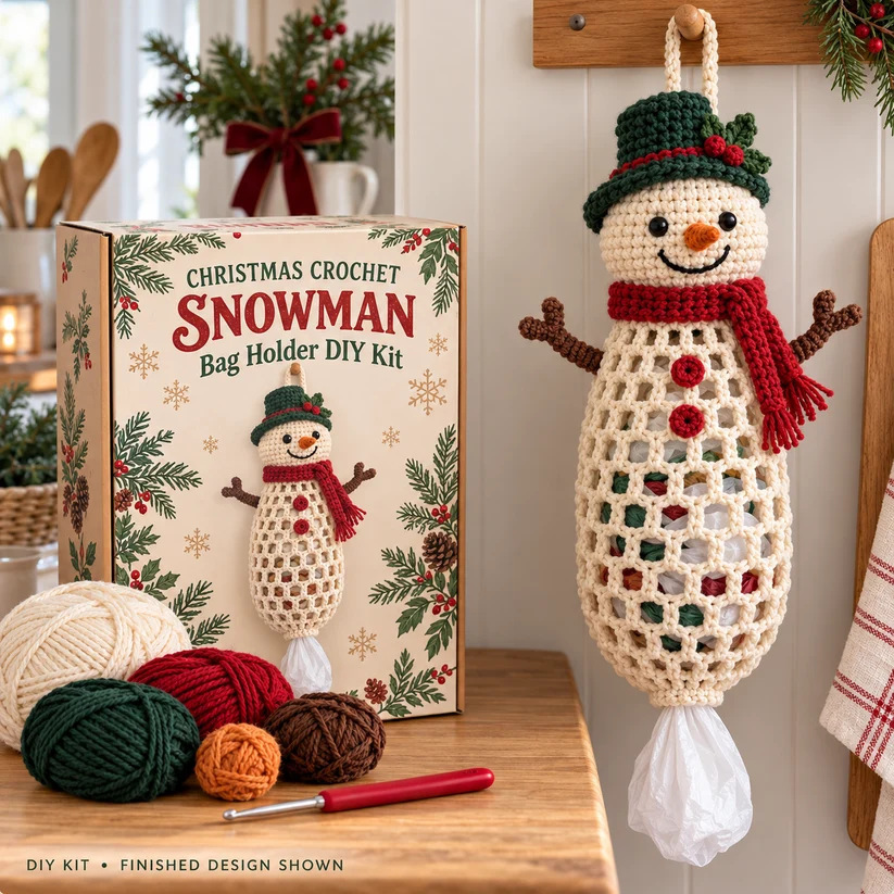 Crochet Animal Bag Holder DIY Kit – Cute & Functional Hanging Storage Craft Kit