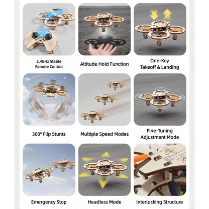 DIY Wooden Remote Control Drone Kit – Build & Fly Your Own Quadcopter