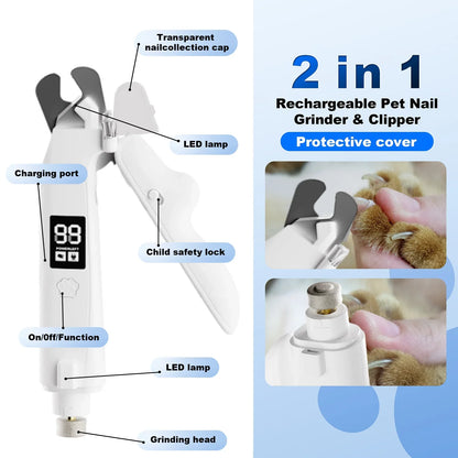 2-in-1 LED Pet Nail Clipper & Grinder