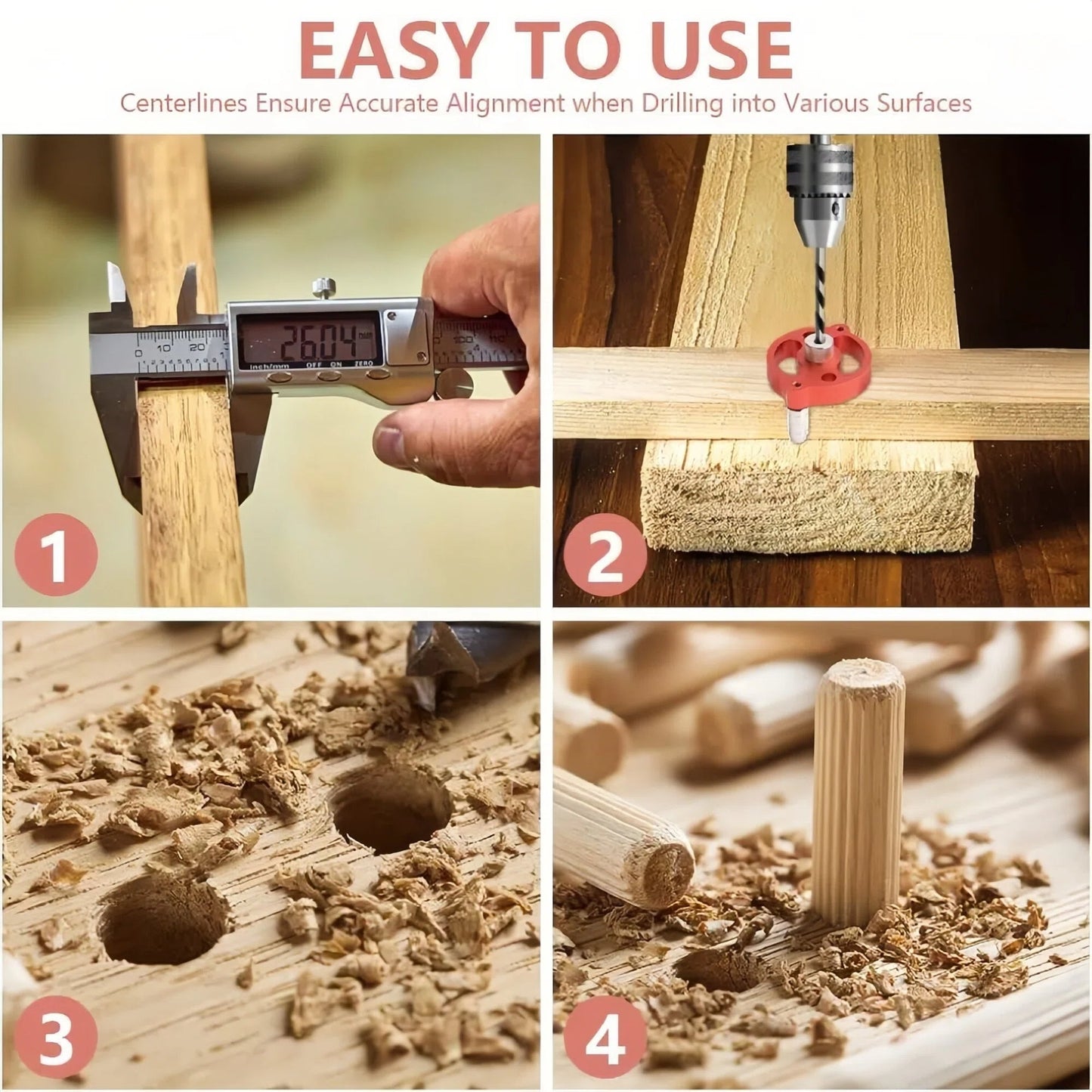 Woodworking Drill Guide Precision Center Locator Tool