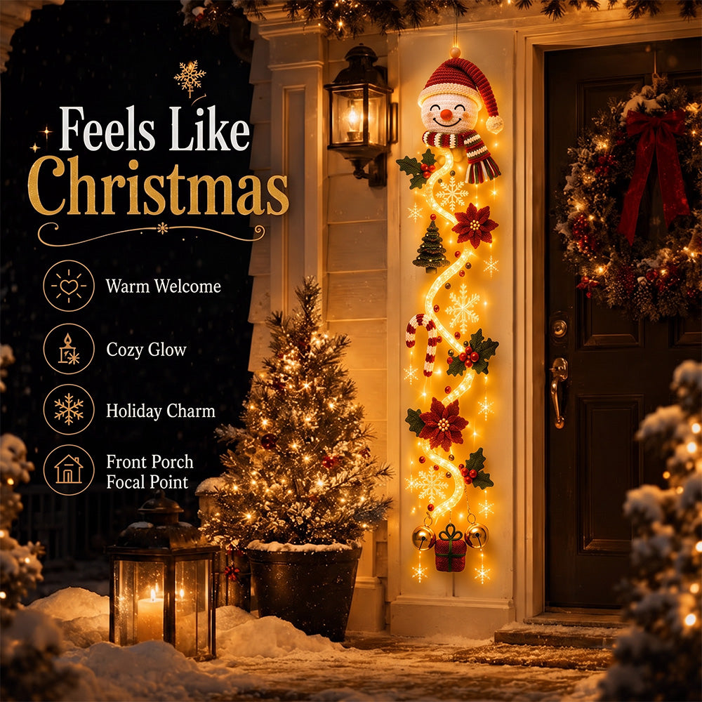 🎄Light‑Up Glowing Christmas Door Hanger ✨ Festive Home Decor