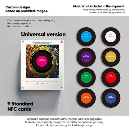 Magnetic NFC Music Player Night Light – Acrylic Smart Mini Vinyl Player with Auto Play, Ambient Glow & Custom Songs