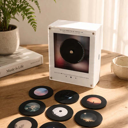 Magnetic NFC Music Player Night Light – Acrylic Smart Mini Vinyl Player with Auto Play, Ambient Glow & Custom Songs