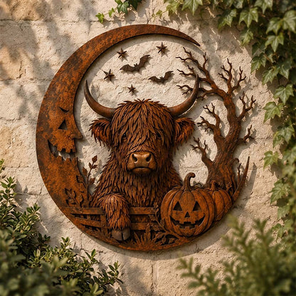 🎃🐮Halloween Highland Cow Wall Decor