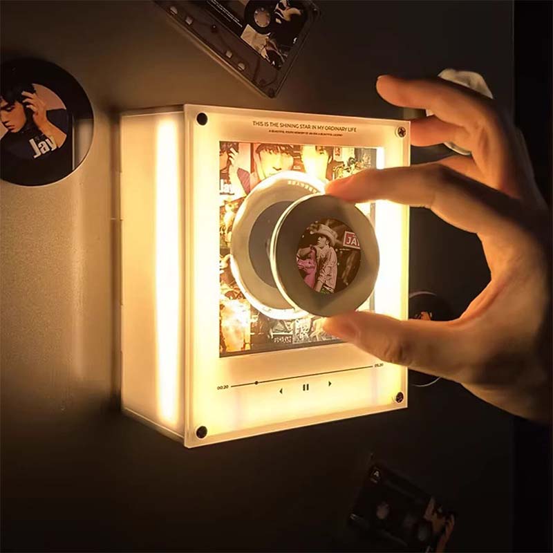 Magnetic NFC Music Player Night Light – Acrylic Smart Mini Vinyl Player with Auto Play, Ambient Glow & Custom Songs