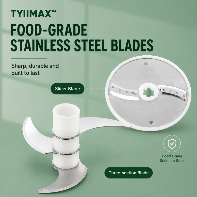 TYIIMAX™ 4-in-1 Rechargeable Food Chopper – 1200mAh Cordless Food Processor with 40W Motor, Slicer & Chopper Blades