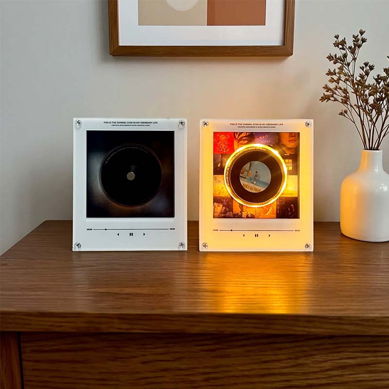 Magnetic NFC Music Player Night Light – Acrylic Smart Mini Vinyl Player with Auto Play, Ambient Glow & Custom Songs