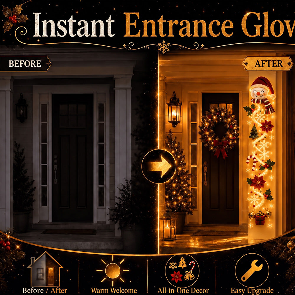 🎄Light‑Up Glowing Christmas Door Hanger ✨ Festive Home Decor