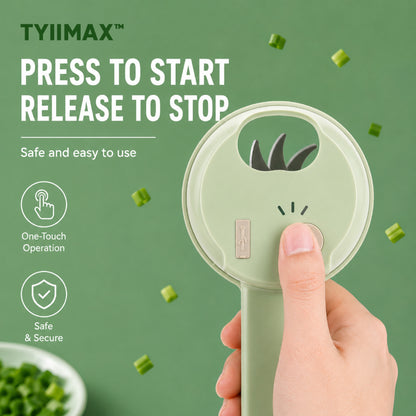 TYIIMAX™ 4-in-1 Rechargeable Food Chopper – 1200mAh Cordless Food Processor with 40W Motor, Slicer & Chopper Blades