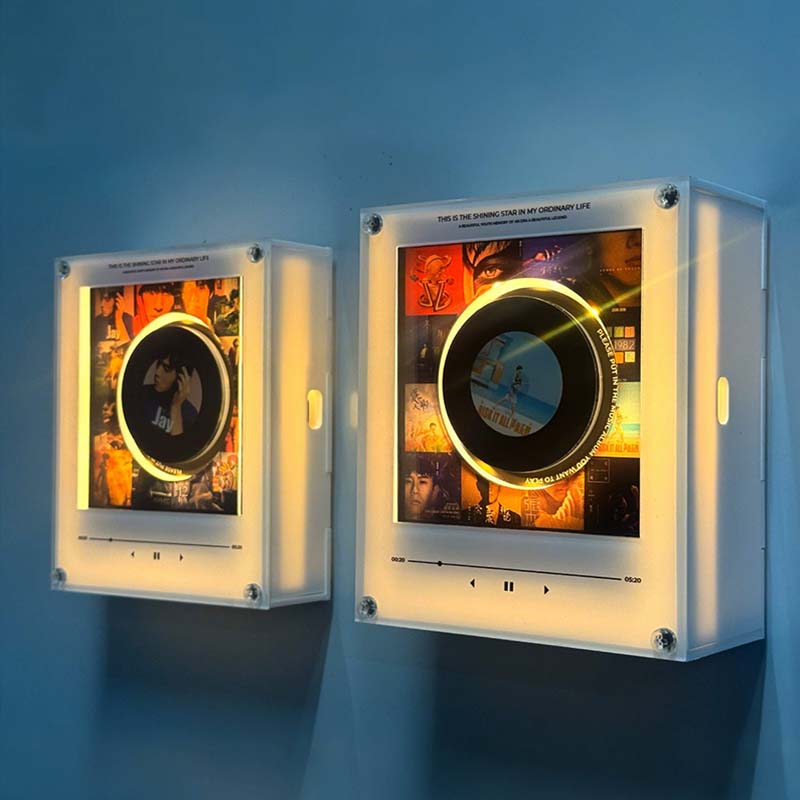 Magnetic NFC Music Player Night Light – Acrylic Smart Mini Vinyl Player with Auto Play, Ambient Glow & Custom Songs