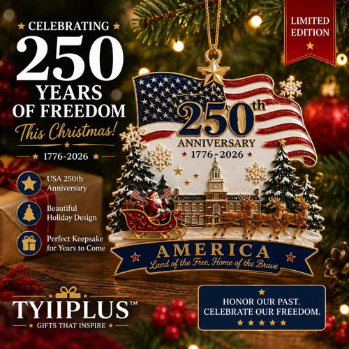 TYIIMAX™ USA 250th Anniversary Christmas Ornament – 1776–2026 Patriotic Collectible Holiday Keepsake