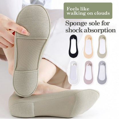Women's Thickened Sponge-Soled Boat Socks - Sweat-Absorbent, Shock-Proof, Anti-Slip, and Invisible