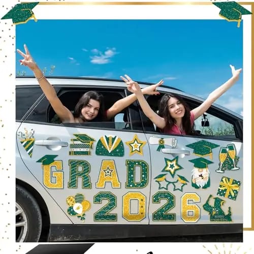 🎓2026 Grad Magnets – 30Pc Set for Celebration Decor🧲(Cars, Fridges & More)
