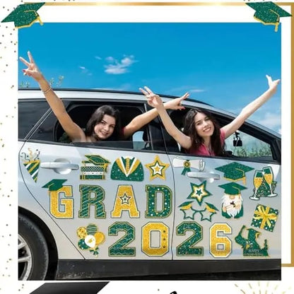 🎓2026 Grad Magnets – 30Pc Set for Celebration Decor🧲(Cars, Fridges & More)
