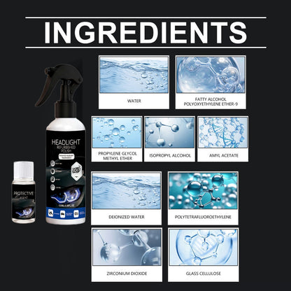 🚘Automotive Headlamp Restoration Fluid Kit – 💡Suitable for Yellowed or Foggy Lenses & Clear Surfaces | Essential for Home & Garage Use🏠