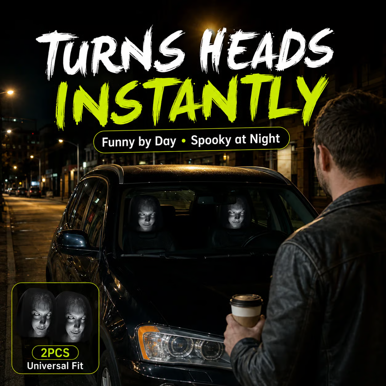 Tyiimax™ HauntedHead Phantom Headrest Covers