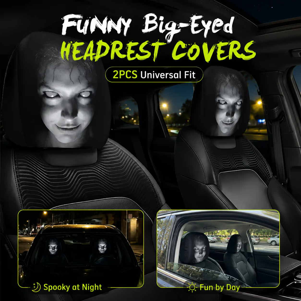 Tyiimax™ HauntedHead Phantom Headrest Covers