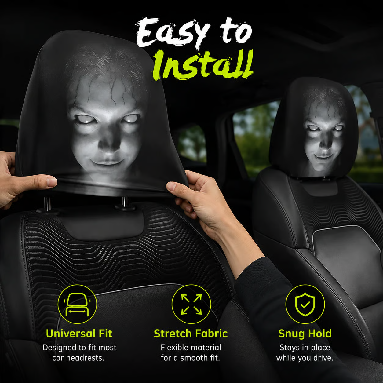 Tyiimax™ HauntedHead Phantom Headrest Covers
