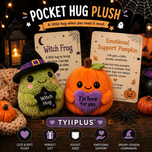Halloween Pocket Hug™ Plush | Witch Frog & Emotional Support Pumpkin | Designed by Isabel Kline | TYIIPLUS™