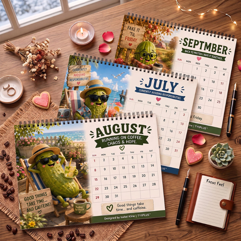 Big Dill™ 2027 Funny Pickle Desk Calendar | Original Artwork by Isabel Kline | TYIIMAX™
