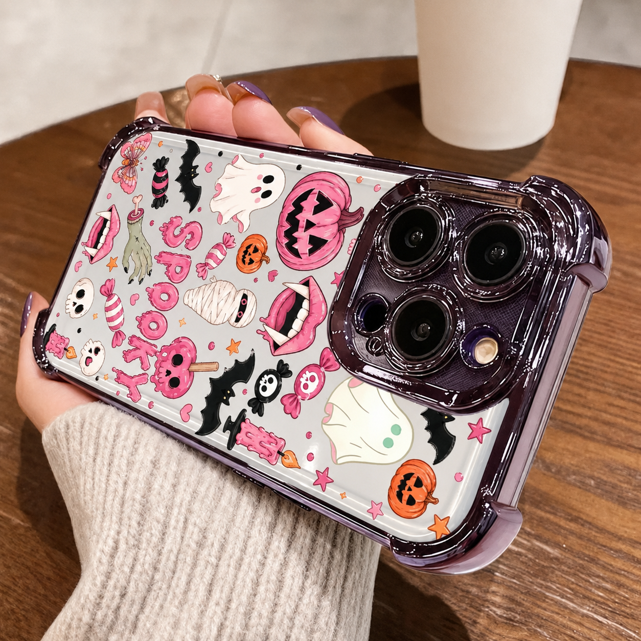 🎃TYIIMAX™ Halloween Candy Ghost Phone Case – Cute Pumpkin & Ghost Design, Shockproof Magnetic Case