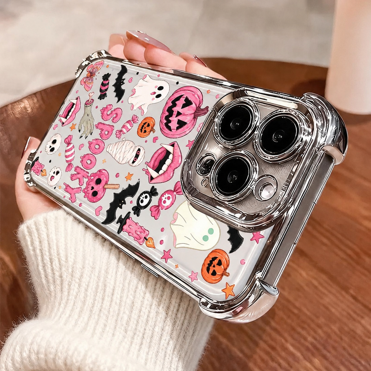 🎃TYIIMAX™ Halloween Candy Ghost Phone Case – Cute Pumpkin & Ghost Design, Shockproof Magnetic Case