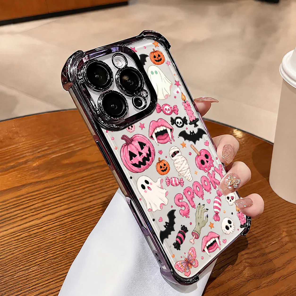 🎃TYIIMAX™ Halloween Candy Ghost Phone Case – Cute Pumpkin & Ghost Design, Shockproof Magnetic Case