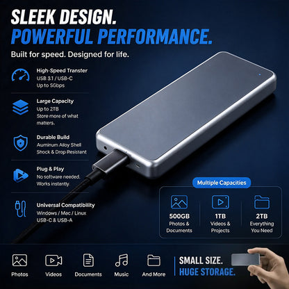 🔥 LAST DAY 48% OFF-Portable External SSD – Protect Your Photos, Videos & Important Files