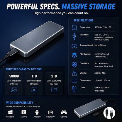 🔥 LAST DAY 48% OFF-Portable External SSD – Protect Your Photos, Videos & Important Files