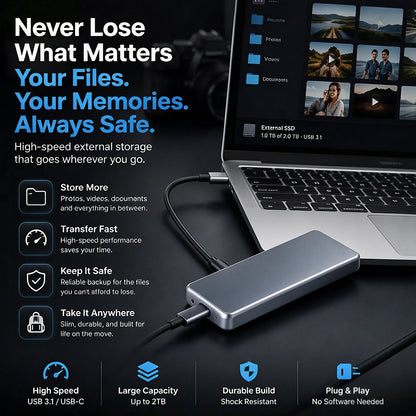🔥 LAST DAY 48% OFF-Portable External SSD – Protect Your Photos, Videos & Important Files