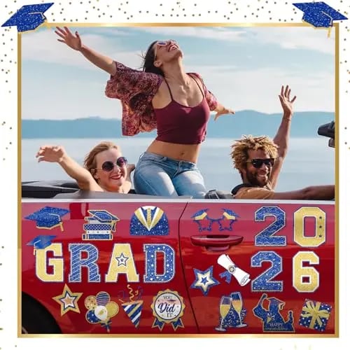 🎓2026 Grad Magnets – 30Pc Set for Celebration Decor🧲(Cars, Fridges & More)