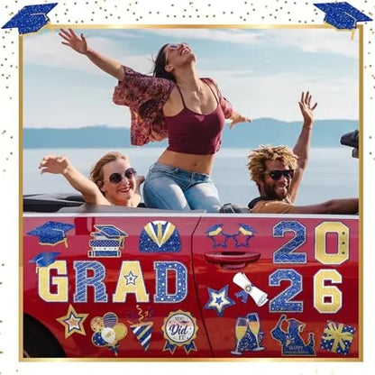 🎓2026 Grad Magnets – 30Pc Set for Celebration Decor🧲(Cars, Fridges & More)