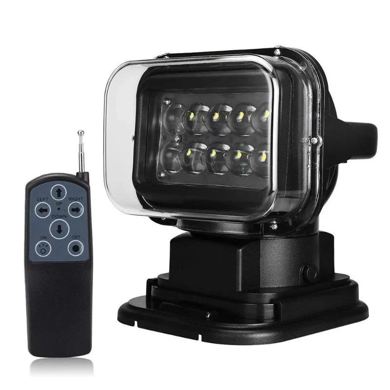 50W Remote Control 360° Rotating LED Searchlight