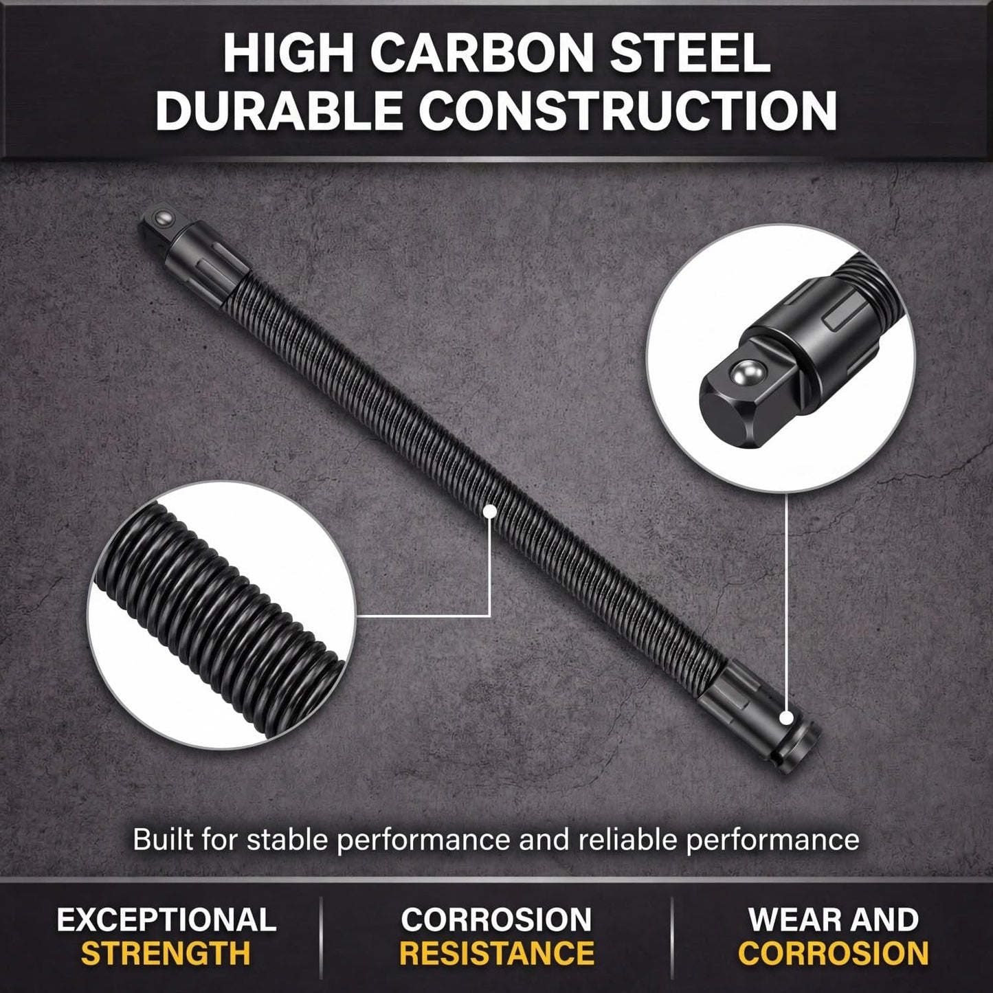 1/2" Drive Flexible Socket Extension Bar & Universal Joint Set