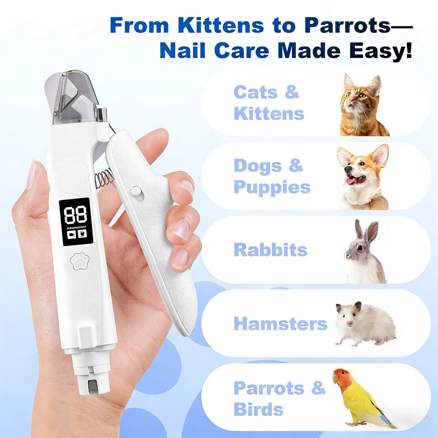 2-in-1 LED Pet Nail Clipper & Grinder
