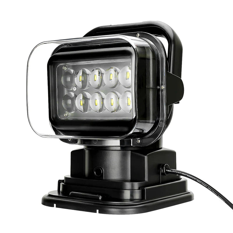 50W Remote Control 360° Rotating LED Searchlight