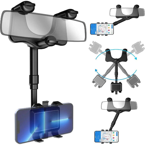🤳🏽Multifunctional 360 Rotatable Car Rearview Mirror Phone Holder