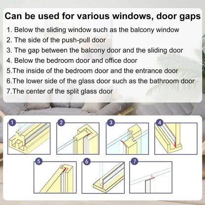 Door Weather Stripping | Adhesive Draft Stopper Seal Strip for Doors, Windows & Shower Doors