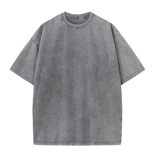 Vintage Acid Wash Heavyweight T-Shirt – 100% Cotton Oversized Tee for Men & Women