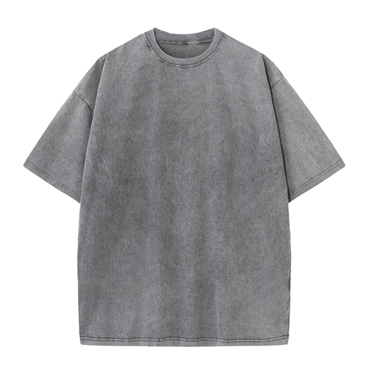 Vintage Acid Wash Heavyweight T-Shirt – 100% Cotton Oversized Tee for Men & Women