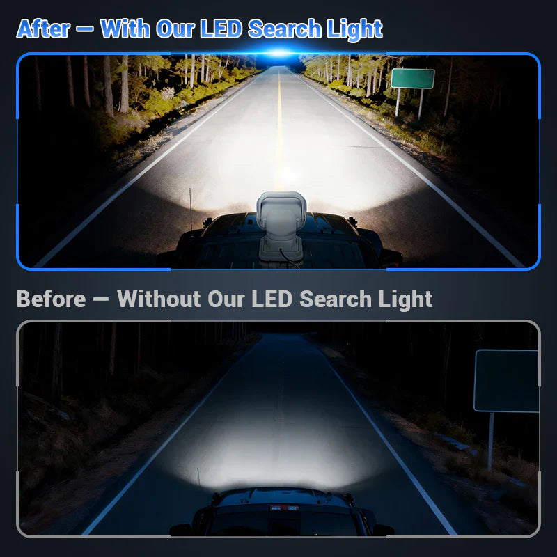 50W Remote Control 360° Rotating LED Searchlight
