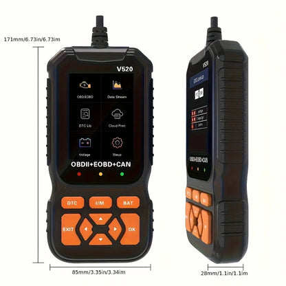 TYIIMAX™ V520 OBD2 Scanner Car Diagnostic Tool, Code Reader with Live Data Stream, Battery Voltage Test & I/M Readiness for All OBDII Vehicles