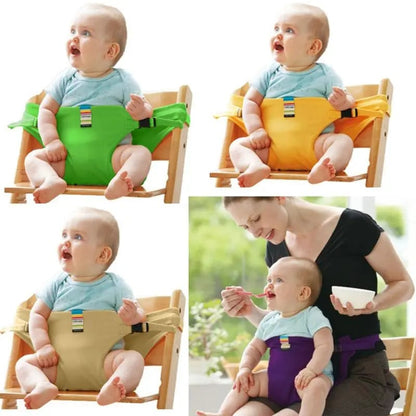 TYIIMAX™ Portable Baby High Chair Harness Seat with Safety Straps – Adjustable Toddler Feeding Seat for Dining Chairs, Travel & Home