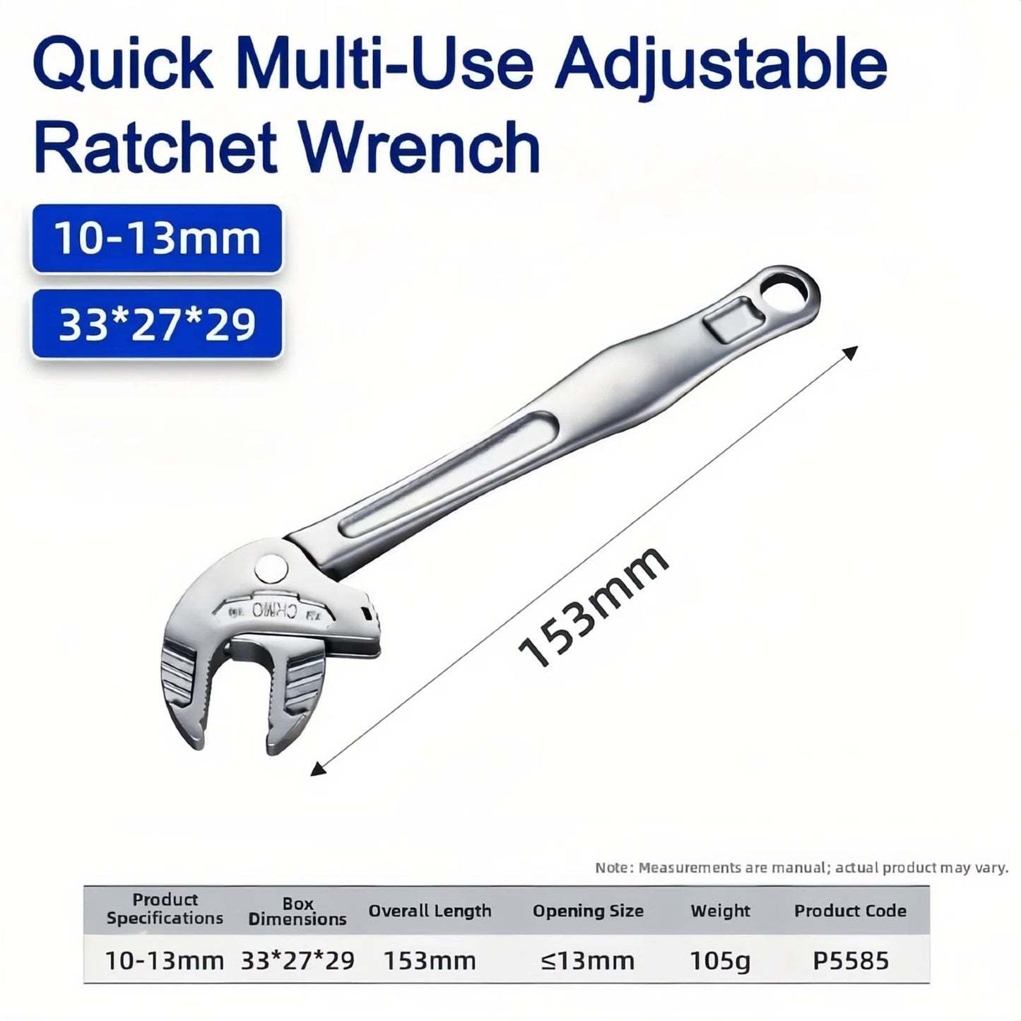 TyiiPlus Self-Setting Spanner - Heavy-Duty Adjustable Crab Claw Wrench
