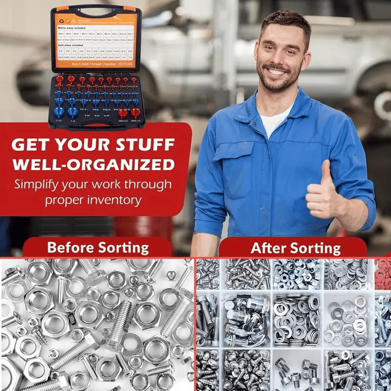 Nut and Bolt Thread Checker (SAE & Metric)